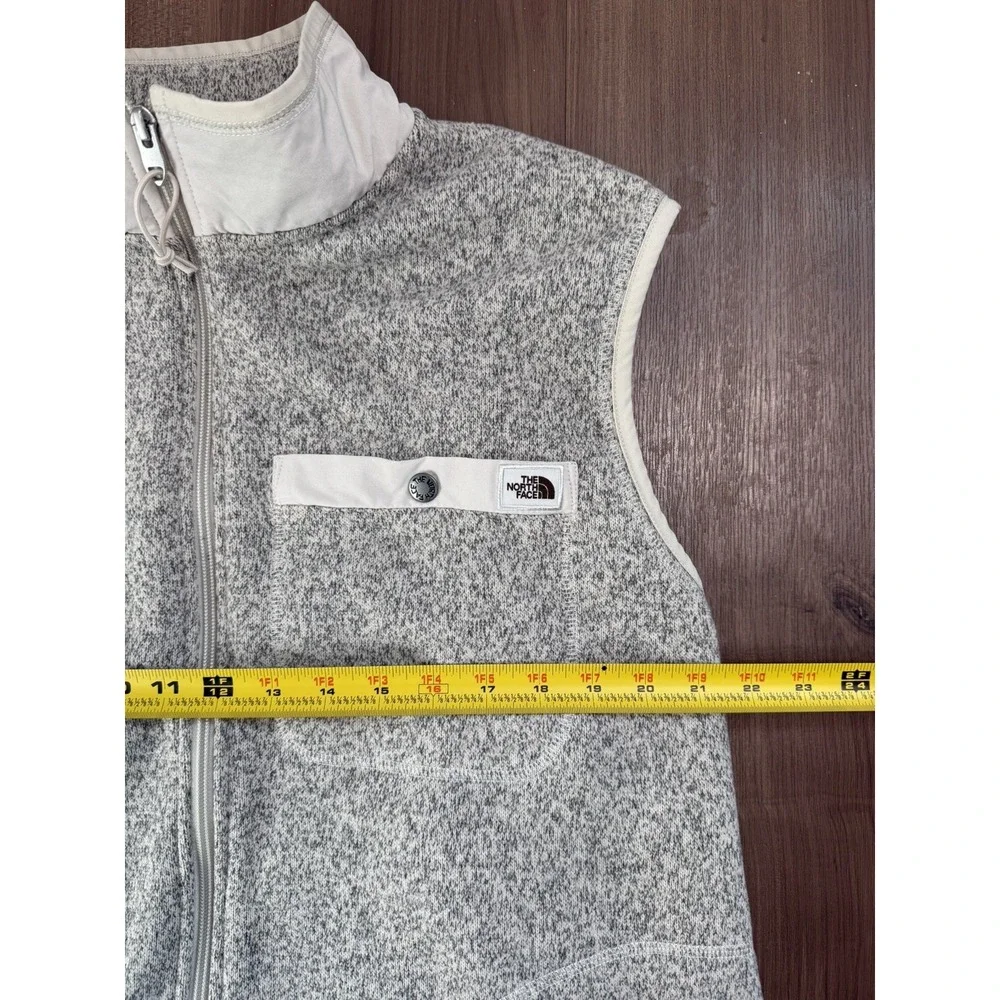 The North Face Gordon Lyons Fleece Mens XL Large Full Zip Vest Heather Sandstone